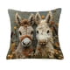 thumbnail image 2 of Short Lint Pillow Cover 18inch Cute Two Donkeys Embroidery Decorative Throw Pillowcase For Sofa Bedroom Living Room Home Decoration, 2 of 6