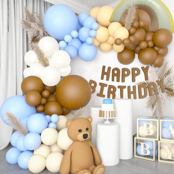 Soft and Warm Birthday Party Decor Set - Multicolor Letter Bunting, Rainbow Gradient Balloons and Latex Arch Combination