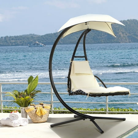 Barton Hanging Chaise Lounger Patio Chair Outdoor Floating Canopy