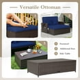 thumbnail image 5 of Gymax Rattan Loveseat Set Daybed Lounge Storage Ottoman Side Tables Adjust Patio Navy, 5 of 5