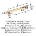 thumbnail image 4 of Amerock Bridgeport 6-5/16 inch (160mm) Center-to-Center Champagne Bronze Cabinet Pull - 10 Pack, 4 of 5