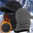 thumbnail image 2 of Sombrero de invierno Skullies Gorros Sombreros Gorro de invierno para hombres Mujeres Bufanda de lana Gorros Pasamontañas Máscara Mantener el gorro cálido Gorro de punto Gao Jinjia LED, 2 of 2