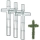 thumbnail image 1 of Marco de corona de alambre de metal con forma de cruz, 3 piezas, con temática de iglesia religiosa, 1 of 7