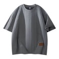 thumbnail image 5 of Mens Short Sleeve T-Shirts Summer Crew Neck Tees Tops for Men Pullover Textured Solid Color Dressy Casual Tshirts Shirts, 5 of 8