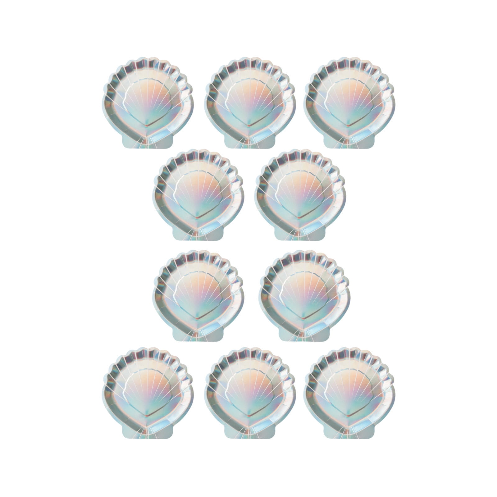 A Shells Paper Plates Disposable Tableware With Unique Shape, Food Safe Material And 10-Piece Set For Party Decor And Family Gatherings 7.09X7.09X0.39In 0.132Lb