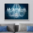 thumbnail image 2 of wall26 Framed Canvas Print Wall Art Blue Glitter Fancy White Crystal Chandelier Decorative Lights Digital Art Realism Contemporary Chic Relax/Calm for Living Room, Bedroom, Office - 24"x36", 2 of 5