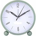 thumbnail image 1 of Reloj despertador analógico, reloj de mesa multicolor con pilas, luz cálida nocturna regulable con puntero ultrasilencioso para el hogar y el dormitorio (verde), 1 of 5