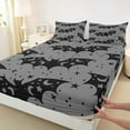 thumbnail image 3 of Manfei Horror Bat Twin Sheet Sets,Halloween Theme Twin Fitted Sheet,Gray Black Flat Sheet For Teens Boys,Super Cozy Room Decor,3-Piece, 3 of 7