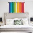 thumbnail image 4 of Rainbow Striped Kitchen Curtains Short 45 Inch Length, Colorful Gradients Modern Abstract Art Grommet Top Bedroom Living Room Curtains, Light Filtering Cafe Curtain Drapes 2 Panels Set 84''x45'', 4 of 9
