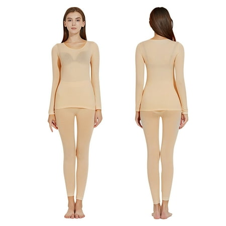 Women Thermal Underwear 2PCS/Set Keep Warm Long Johns Base Layer Top Bottom