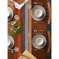 thumbnail image 2 of nqOlkjepod Burnt Orange Grey Table Runner 48 Inches Long Farmhouse Dress Scarves, Vintage Stripe Farmhouse Wood Grain Dining Tablerunner for Coffee Table/Kitchen Island/Party Décor, 13" x 48", 2 of 8
