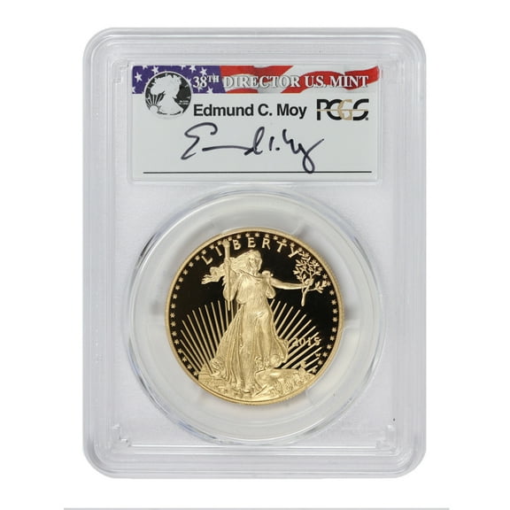 2015-W 1oz American Gold Eagle Proof Coin PCGS PR70 Deep Cameo First Day of Issue Denver Moy Label $50 U.S. Mint