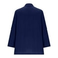 thumbnail image 3 of EDFBUYKRS Linen Button Down Shirts for Women Roll up Long Sleeve V Neck Blouse Tops with Pockets Xxl, 3 of 5