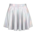 thumbnail image 4 of HDE Girl's Metallic Skater Skort Dance Athletic Shiny Holographic Scooter Skirt, 4 of 6