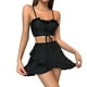thumbnail image 2 of Gibobby Conjunto de Bikini para Mujer Trajes de baño de 3 piezas para mujer Conjunto de bikini con anillo halter(Negro,XL), 2 of 5