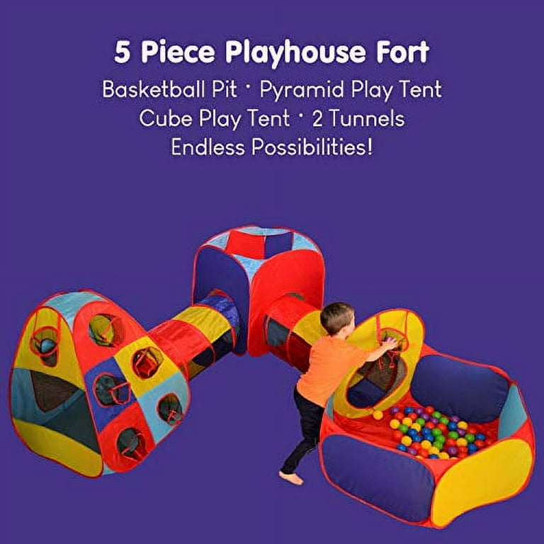 Playz 5pc Kids Playhouse Jungle Gym Ball Pit with Dart Board