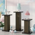 thumbnail image 4 of Furtivusia 3PCS Display Pedestal Stand For Parties Square Pedestal Stand Display Plinth Pillars Stand for Party Wedding Baby Birthday Decor (Black), 4 of 7