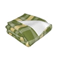 thumbnail image 3 of XMXT Throw Blanket, Green White Christmas Prints Machine Washable Blankets for Sofa, 80 x 60 inches Green, 3 of 9