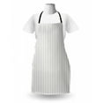 thumbnail image 3 of Abstract Apron, Rhythmic Vertical Sequence of Geometric Ornaments on Plain Backdrop, Unisex Kitchen Bib with Adjustable Neck for Cooking Gardening, Adult Size, White and Dark Eggshell, by Ambesonne, 3 of 4