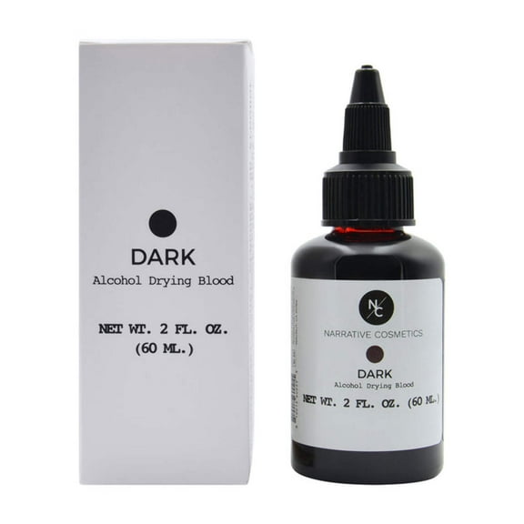 Narrative Cosmetics Alcohol Drying Blood, Ultra-Realistic Fake Liquid Blood and Cosplay - Dark 2oz