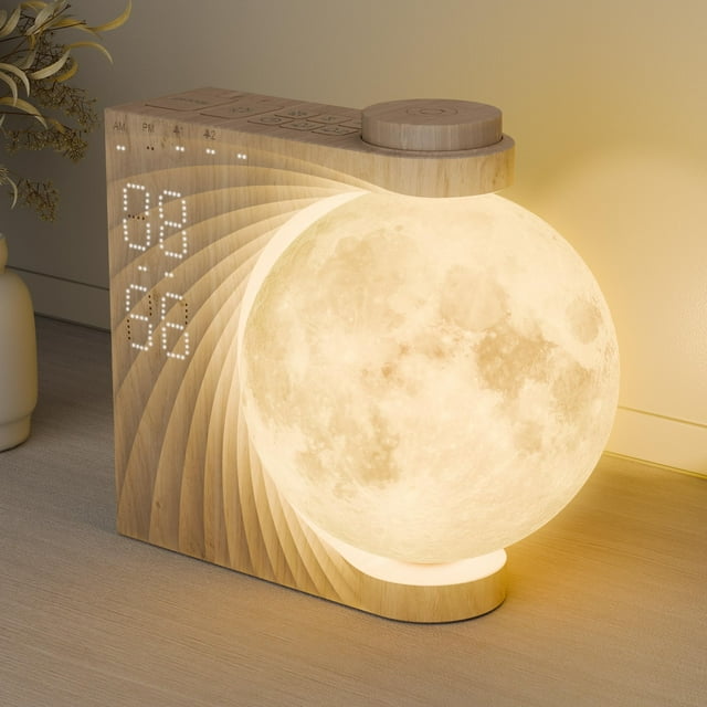Reloj despertador AIRIVO Sunrise, luz de luna, ruido blanco
