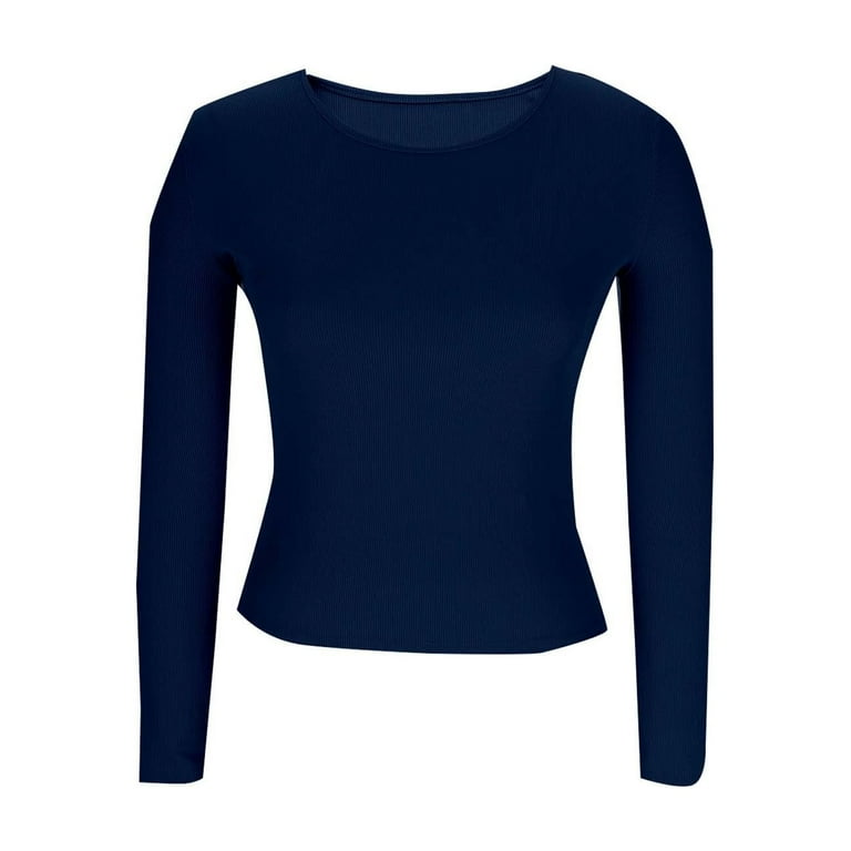 Long Sleeve Thermal Shirt for Women Light Fleece Tops Fall Crew