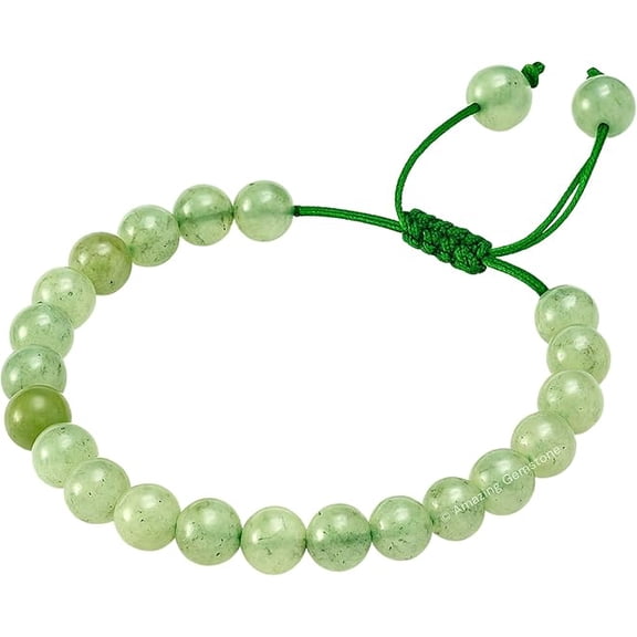 Prehnite Crystal Bracelet - 8mm Beaded Bracelet and Healing Stones
