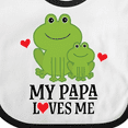 thumbnail image 4 of Inktastic My Papa Loves Me Boys Frog Boys Baby Bib, 4 of 4