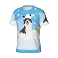 thumbnail image 5 of Vsdgher Collie in Bathtub Print Men's Dry Fit Mesh Athletic Shirts Moisture Wicking Tennis T-Shirt Tops, 5 of 9