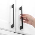 thumbnail image 4 of KOOFIZO 10 Pack Wide Foot Cabinet Bar Pull - Black Modern Solid Handle, 6.3 Inch/160mm Screw Spacing, 4 of 7