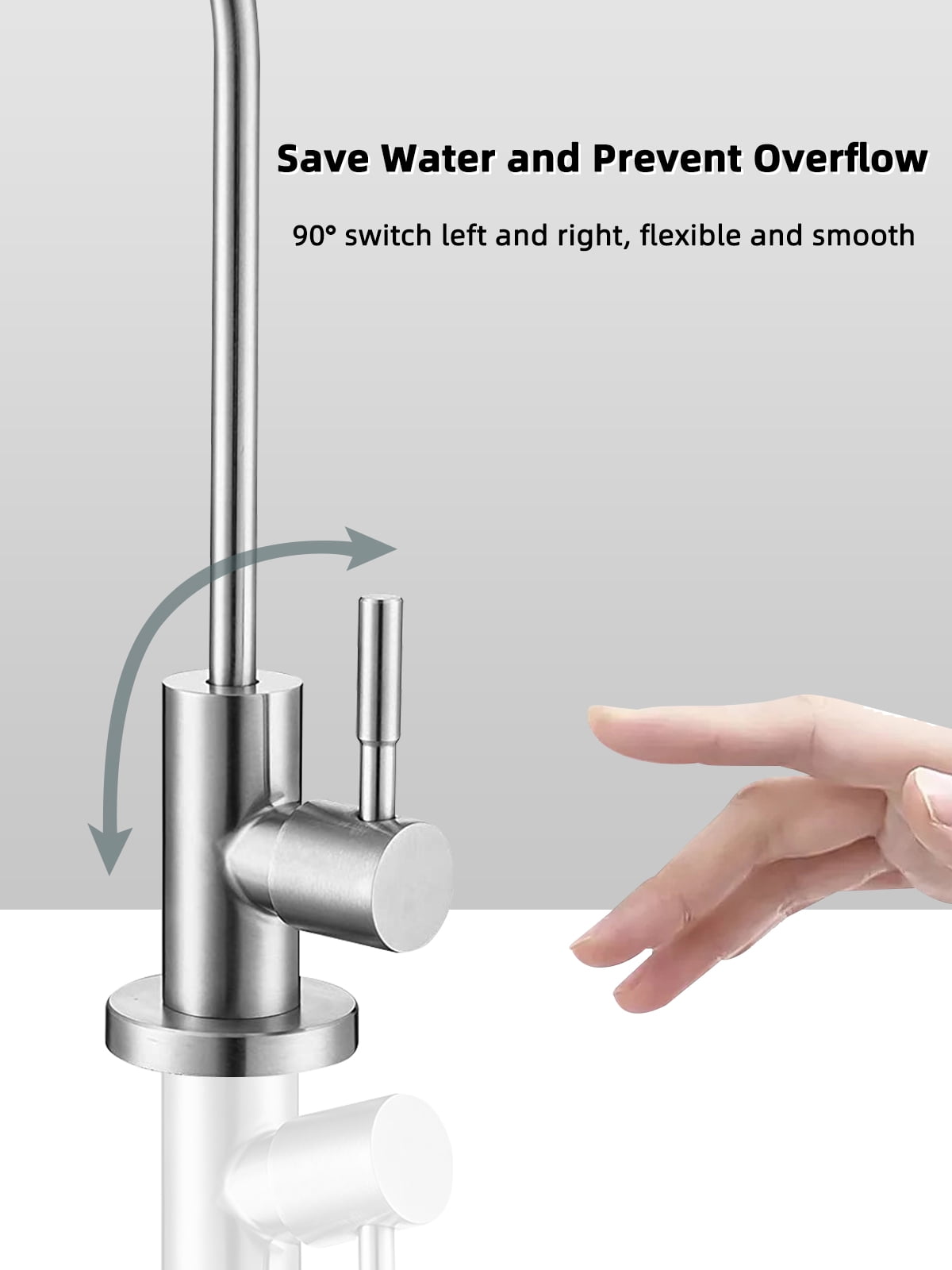 Drinking Water Faucet,Easy to Install Lead-Free Sink RO Faucet,Water Filter Faucet for Kitchen Bar Sink,Brushed Nickel SUS304 Reverse Osmosis Faucet