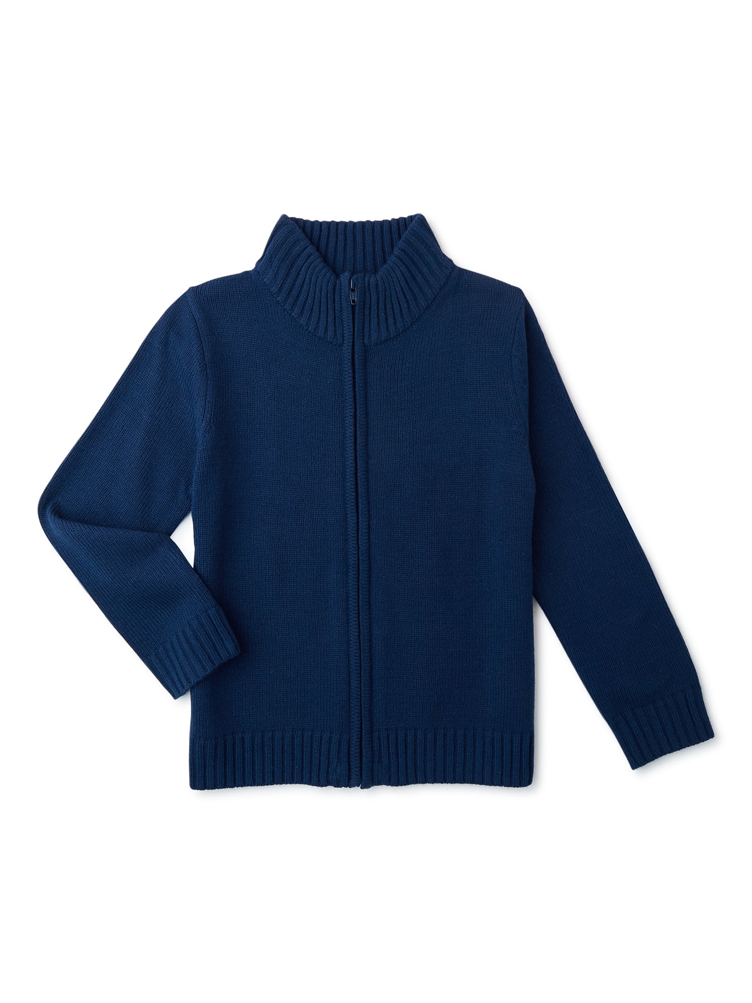 Wonder Nation Boys School Uniform Zip Up Sweater, Sizes 4-18 - Walmart.com