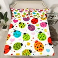 thumbnail image 2 of Castle Fairy Colorful Ladybird Full Size Sheets 4-Piece for Female Men,Cartoon Ladybug Breathable Bed Sheets,Love Heart Print Lightweight Sheet Sets,Luxury Bedroom Decor, 2 of 7