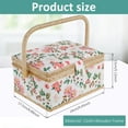thumbnail image 2 of Ikoopy Sewing Basket with Removable Tray Practical Sewing Basket Organizer with Interior Pocket Portable Sewing Storage Box Stylish Sewing Kit Basket 9.45×6.89×5.12inch Needles Thread Tape Measure, 2 of 15