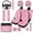 Pink Heart, variant on Qpednta Camo Hunting Wood 14 Pcs Automobile Seat Cover Sets and Car Headrest Cover Cars Steering Wheel Cover and Center Console Cover Seat Belt Pads Elastic Soft Suitable for Car SUV