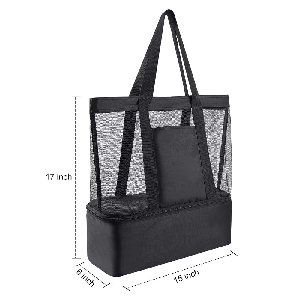 black beach tote bag