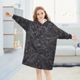 thumbnail image 5 of Dailycode Wearable Blanket Hoodie Oversized Sherpa Flannel Blankets with Pocket for 3-14 Year Old Bats Silhouette and Star, 5 of 7