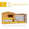 thumbnail image 4 of PawHut Wooden Rabbit Hutch w/ Ramp Openable Roof Pull-out Tray, Yellow, 4 of 10