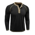 thumbnail image 5 of hotojiny Men's Henley Shirts Fall Vintage Long Sleeve Casual Classic Tee Big and Tall Mens Button Work T-Shirts, 5 of 7