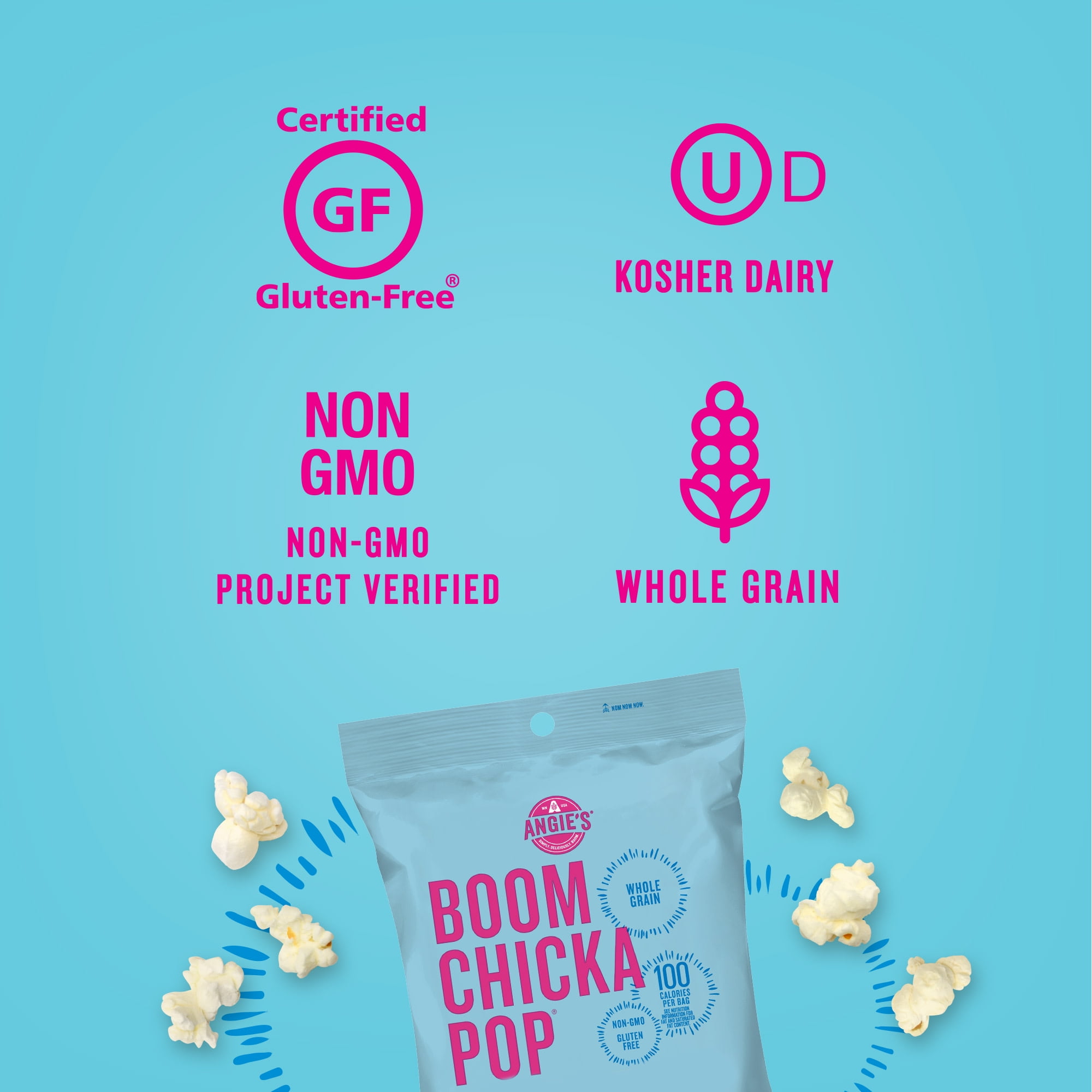 (12 Pack) Angie's BoomChickaPop Real Butter Popcorn Pre-Popped Popcorn Bag, 4.4 oz
