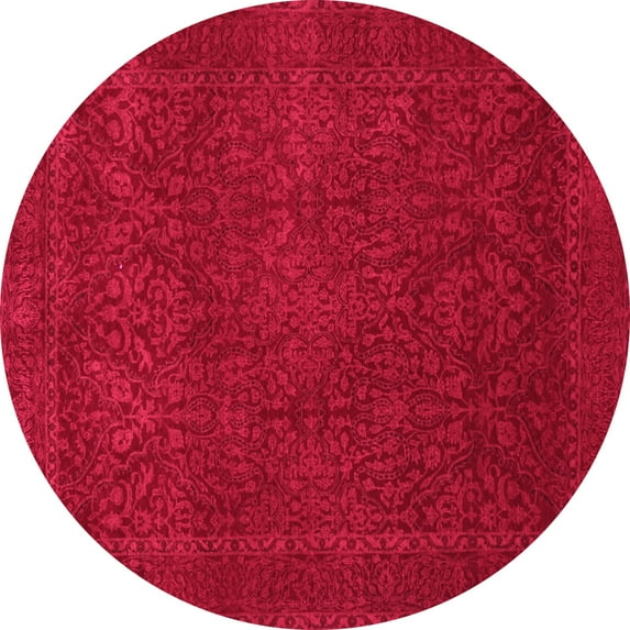 Ahgly Company Indoor Round Persian Pink Traditional Area Rugs, 7' Round