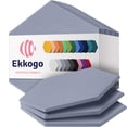 thumbnail image 1 of Paneles acústicos Ekkogo, 12 unidades, 14 x 30,7 x 1 cm, insonorizados, color gris oscuro, 1 of 6