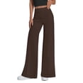 thumbnail image 1 of Pantalones Palazzo de Pierna Ancha para Mujer PRETTYGARDEN Marrón XS, 1 of 4