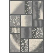 Maxy Home Hamam Collection Grey Geometric Accent Rug, 1' x 2'