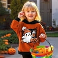 thumbnail image 2 of Toddler Girl Hoodie Kids Halloween Print Pullover Hoodie with Pocket Autumn Winter Outerwear Size 4-5T ,Black, 2 of 4