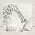 thumbnail image 3 of Robinson, Carol 20x20 Black Modern Framed Museum Art Print Titled - Sketchy Mother and Baby Giraffe, 3 of 5
