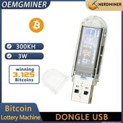 NerdMiner V2 300KH Nerdminer Dongle USB 3W Bitcoin Solo Lottery Miner Win BTC Miner with Low Power Consumption WiFi Connection USB-A Power