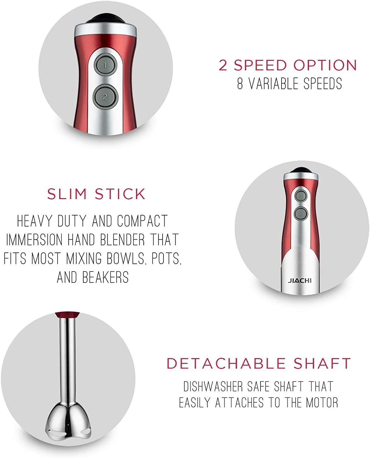 JiaChi 2-Speed Immersion Hand Blender
