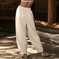 thumbnail image 5 of Y2K Harem Pants for Women Baggy Loose Boho Wide Leg Pants High Waisted Flowy Trousers Palazzo Pants with Pockets, 5 of 8
