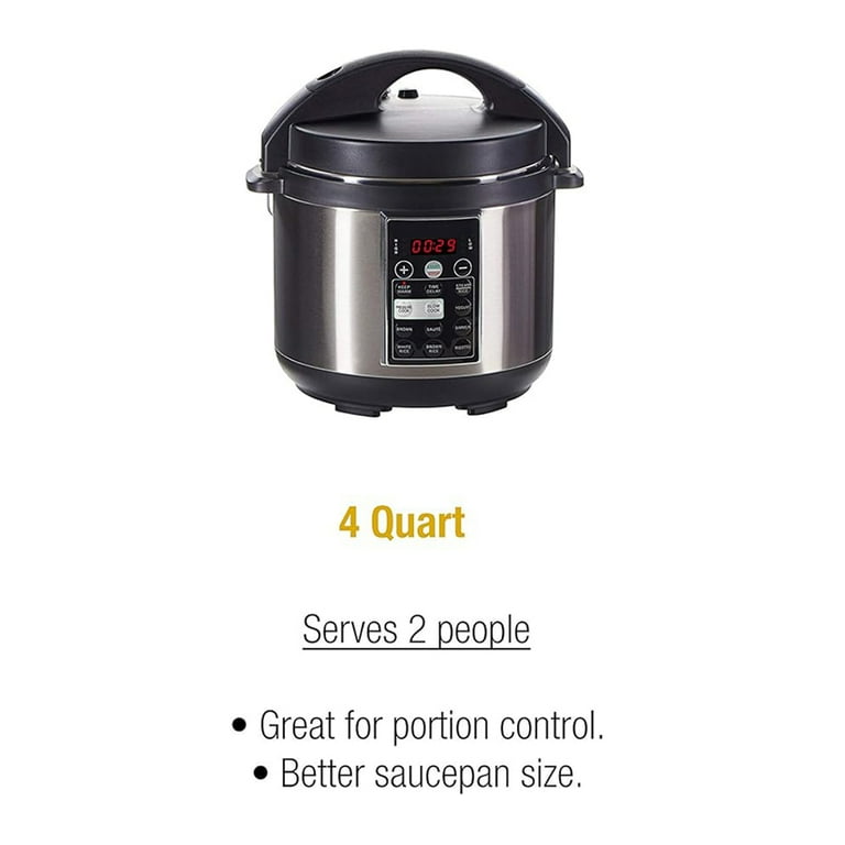4QT Electric Pressure Cooker Programmable Presets Slow Cooker with Cooking Rack Non Stick Multi Cooker Rice Cooker with Indicator Lights for Meat